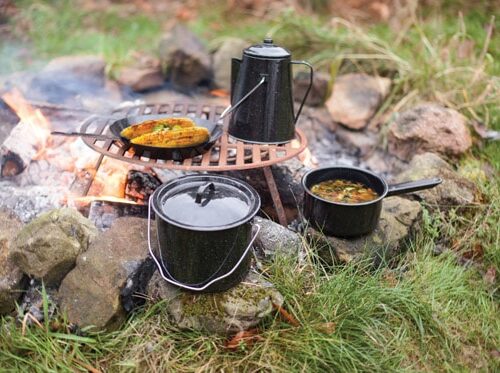 outdoor cookingset 4 delig staal
