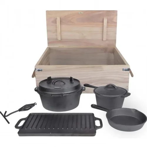 Outdoor cookingset 7 delig gietijzer